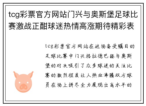 tcg彩票官方网站门兴与奥斯堡足球比赛激战正酣球迷热情高涨期待精彩表现